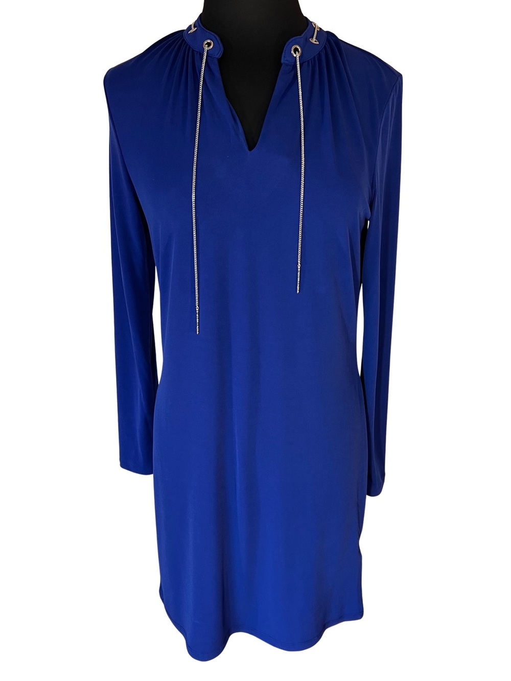 MICHAEL Michael Kors cobalt blue sleeveless drawstring neckline top
